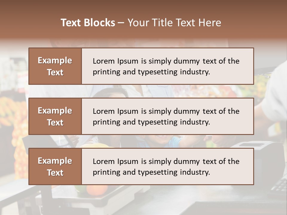 A Group Of People Standing Around A Cash Register PowerPoint Template