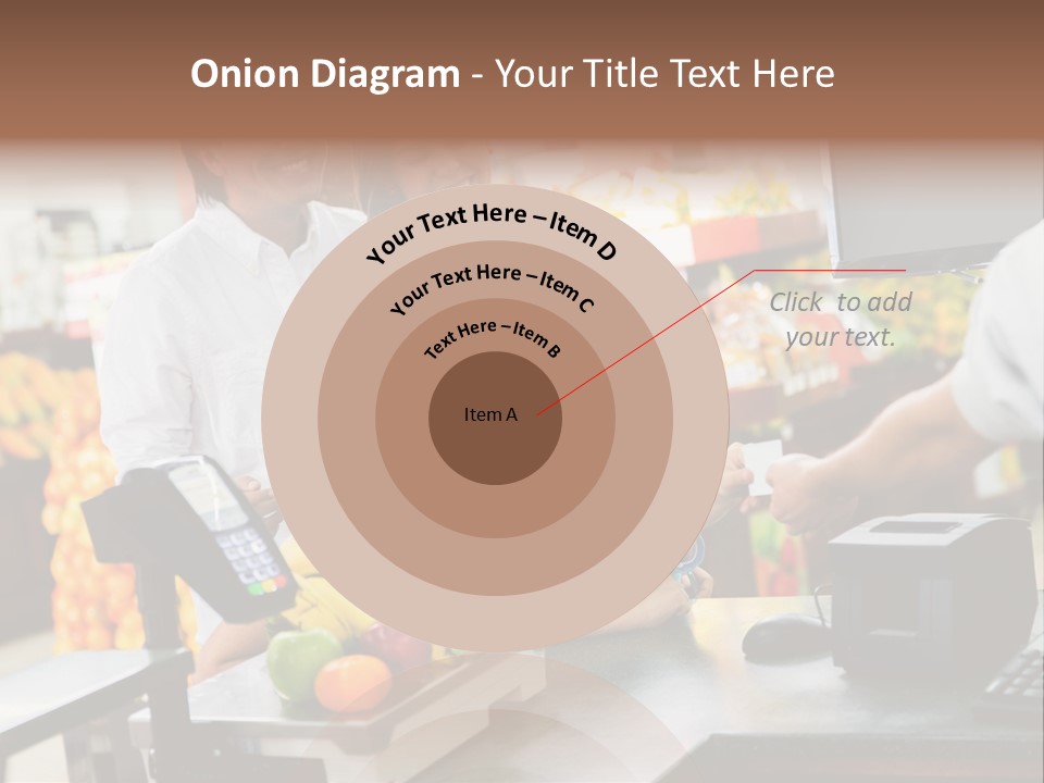 A Group Of People Standing Around A Cash Register PowerPoint Template