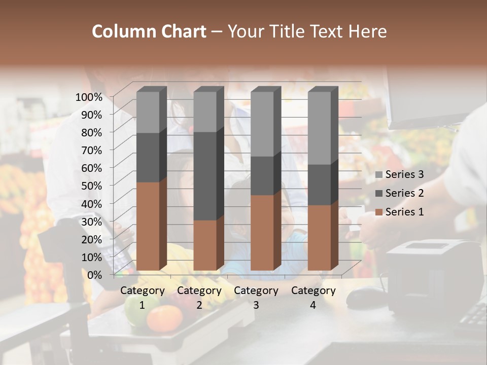 A Group Of People Standing Around A Cash Register PowerPoint Template