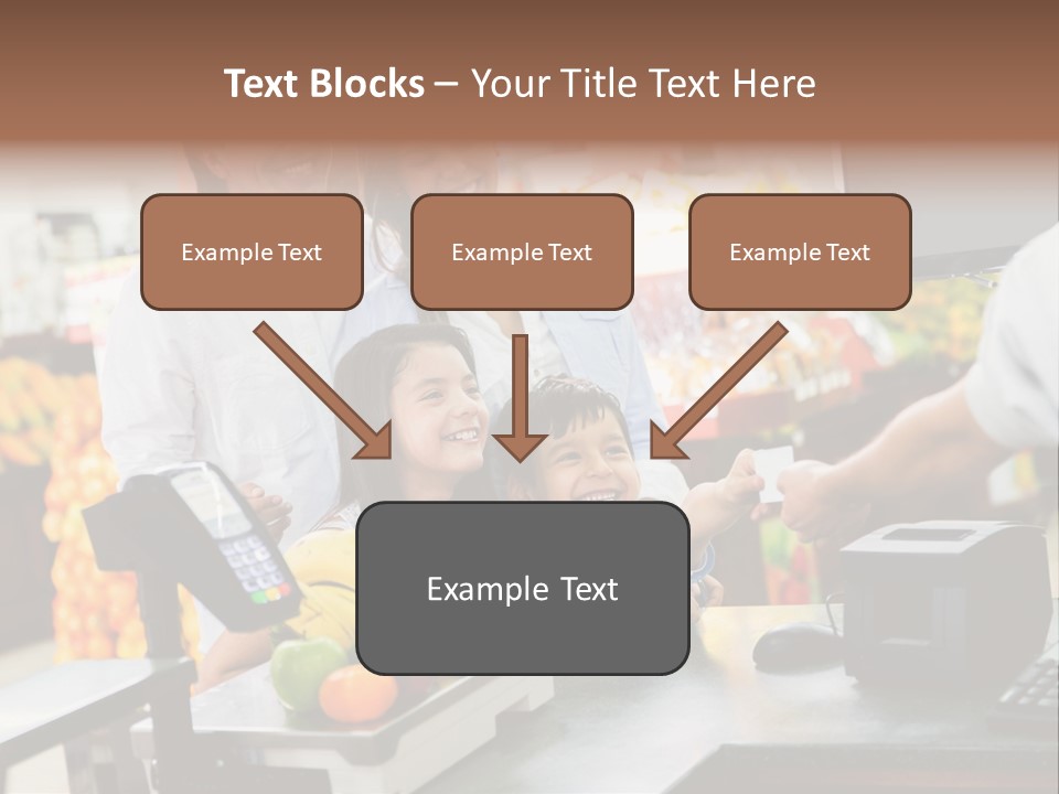 A Group Of People Standing Around A Cash Register PowerPoint Template