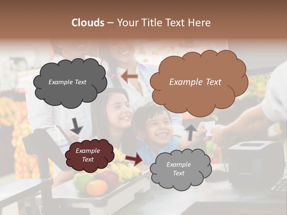 A Group Of People Standing Around A Cash Register PowerPoint Template