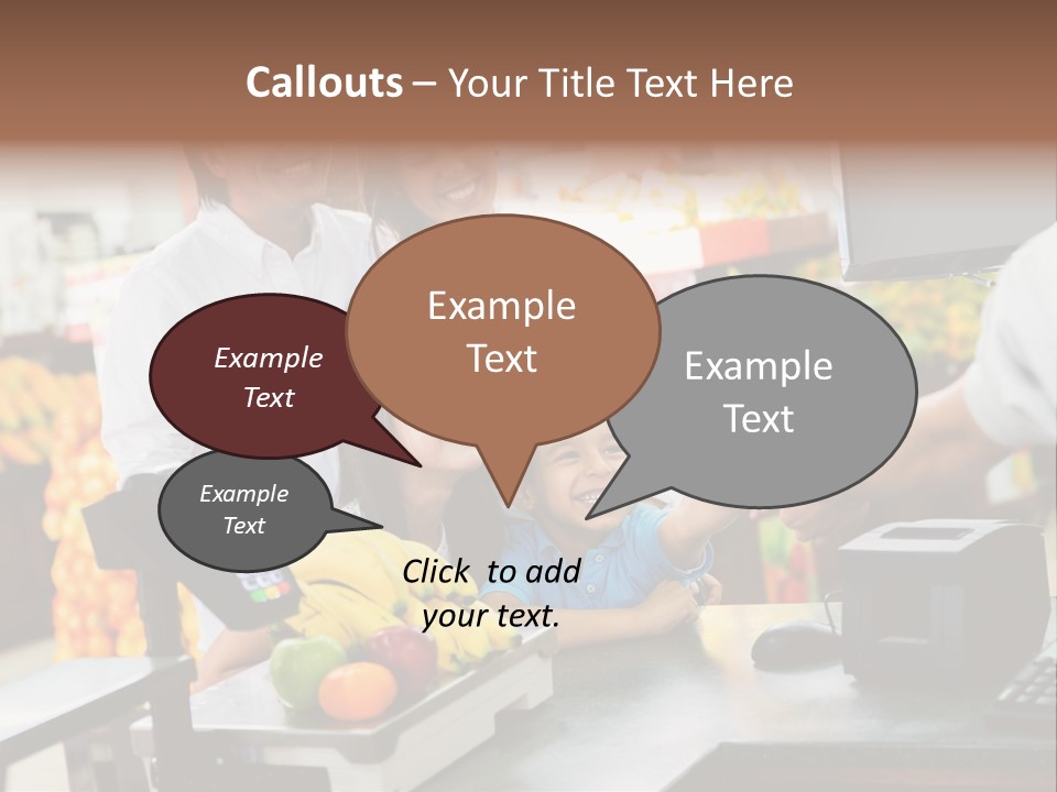 A Group Of People Standing Around A Cash Register PowerPoint Template