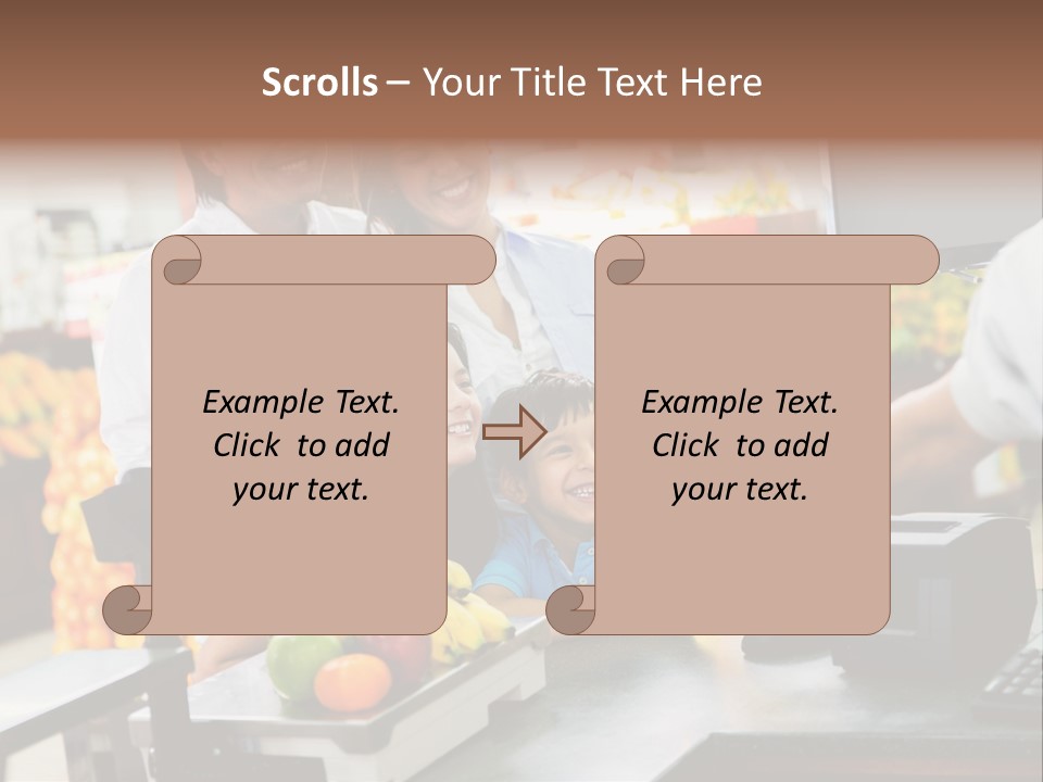 A Group Of People Standing Around A Cash Register PowerPoint Template
