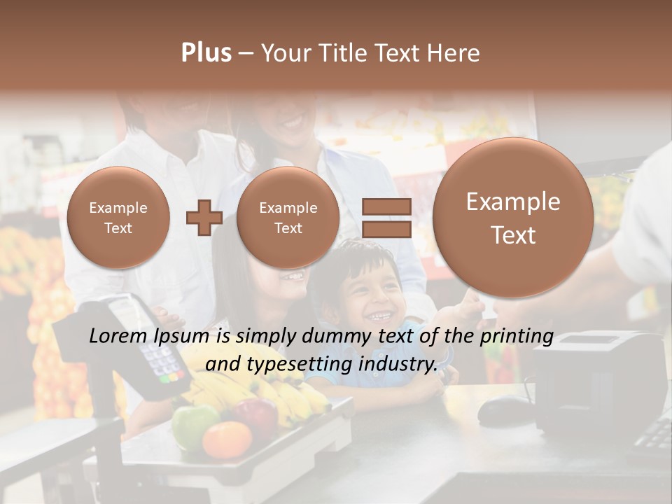 A Group Of People Standing Around A Cash Register PowerPoint Template