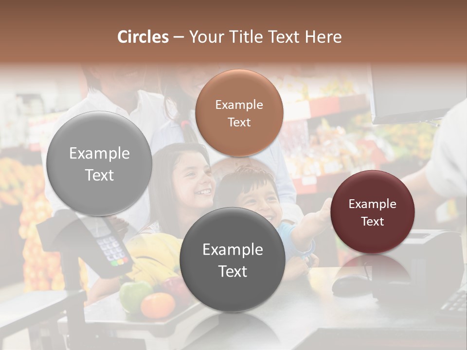 A Group Of People Standing Around A Cash Register PowerPoint Template