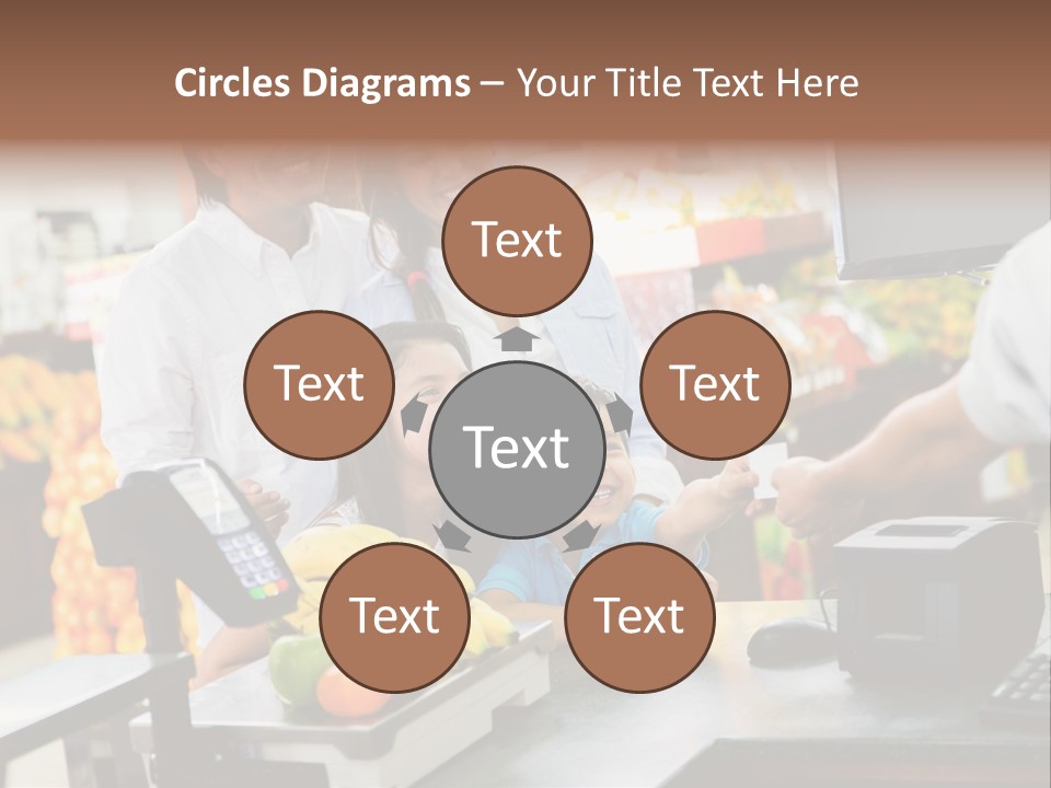 A Group Of People Standing Around A Cash Register PowerPoint Template