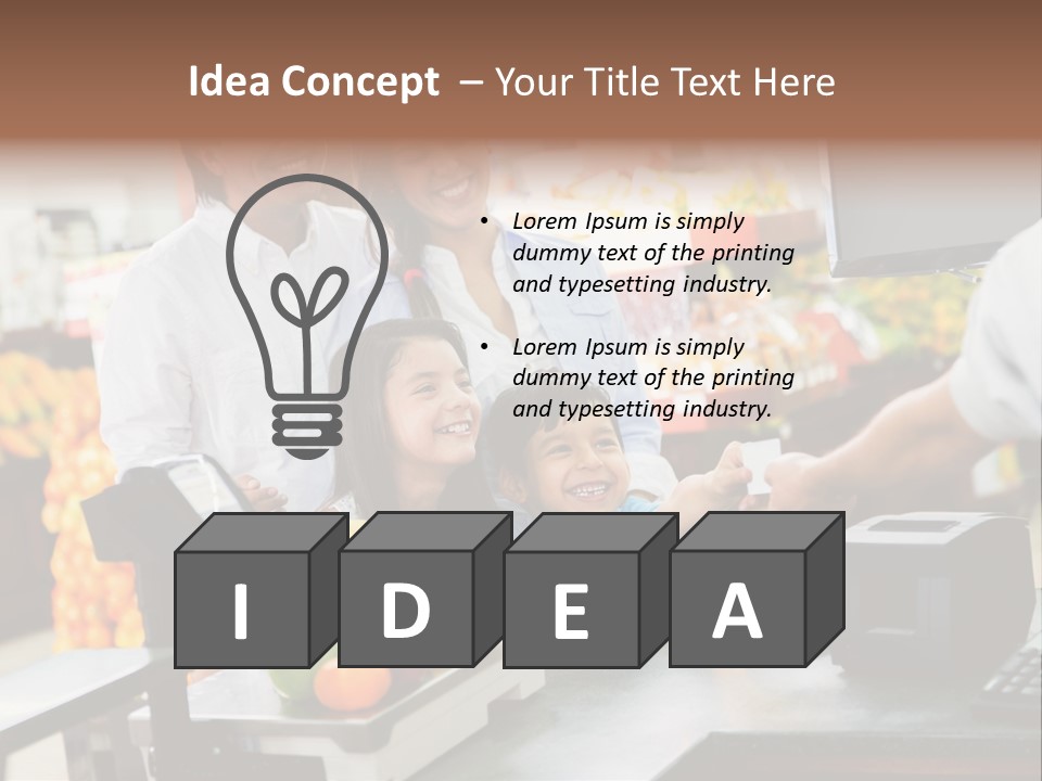 A Group Of People Standing Around A Cash Register PowerPoint Template