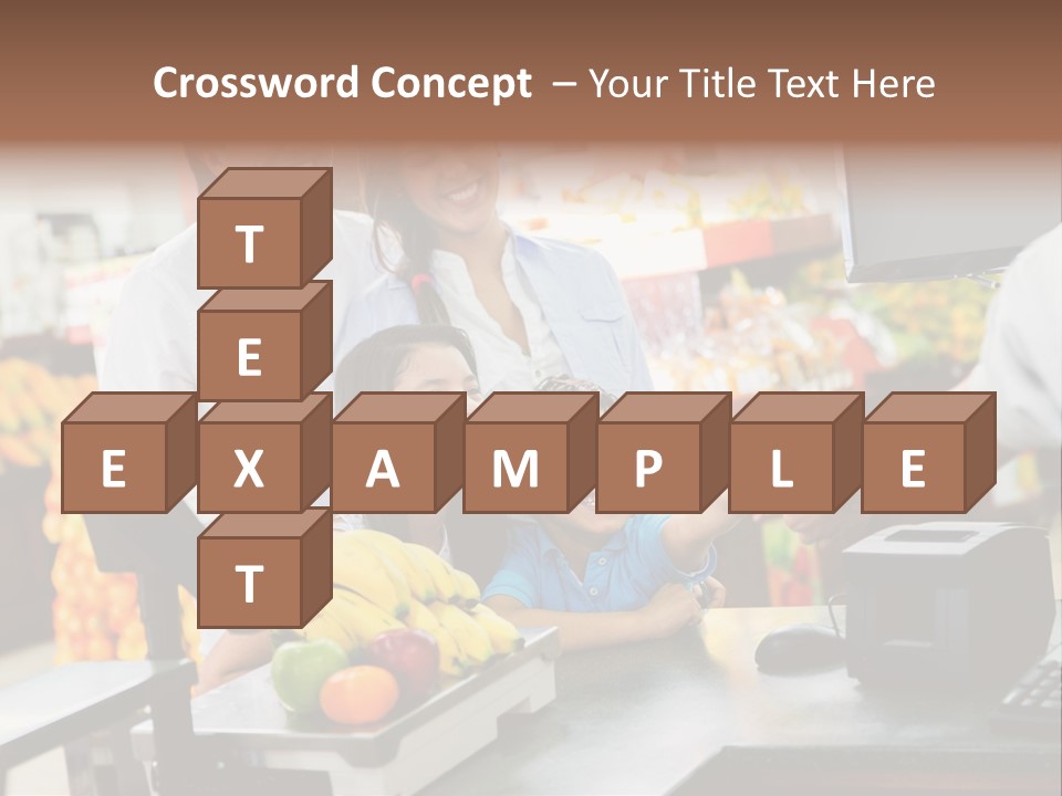 A Group Of People Standing Around A Cash Register PowerPoint Template