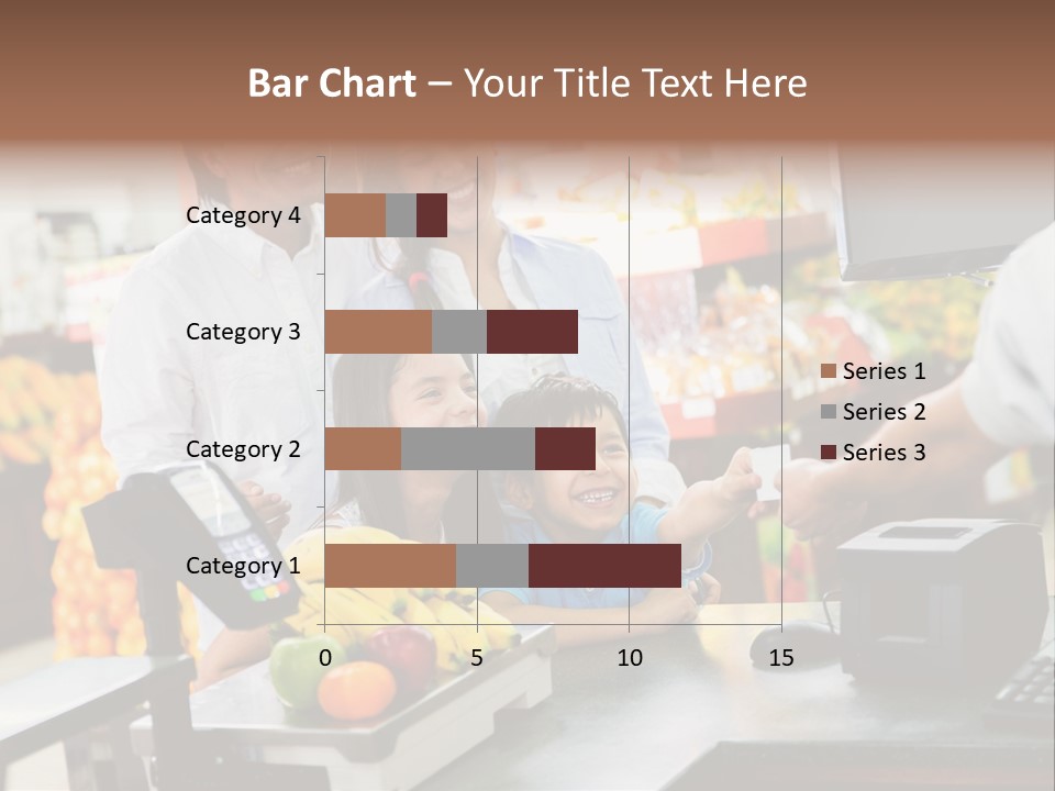 A Group Of People Standing Around A Cash Register PowerPoint Template