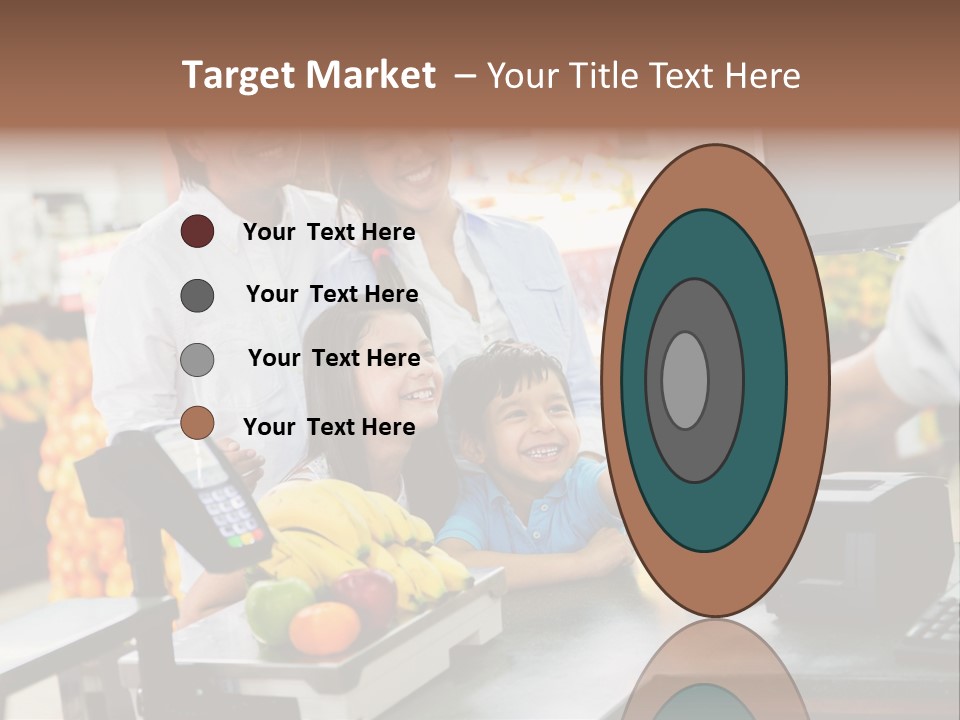 A Group Of People Standing Around A Cash Register PowerPoint Template