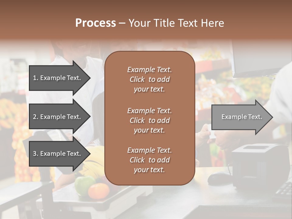 A Group Of People Standing Around A Cash Register PowerPoint Template