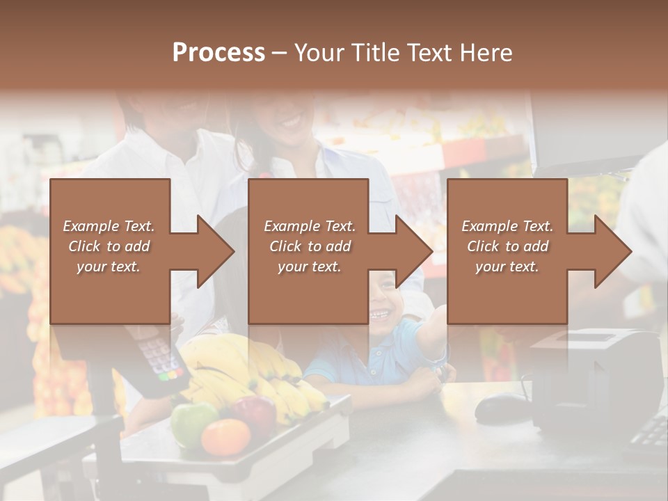 A Group Of People Standing Around A Cash Register PowerPoint Template