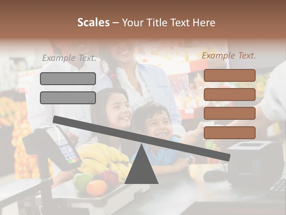 A Group Of People Standing Around A Cash Register PowerPoint Template