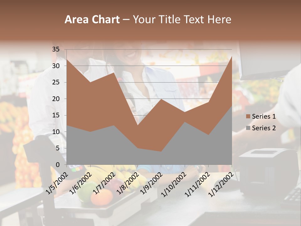 A Group Of People Standing Around A Cash Register PowerPoint Template