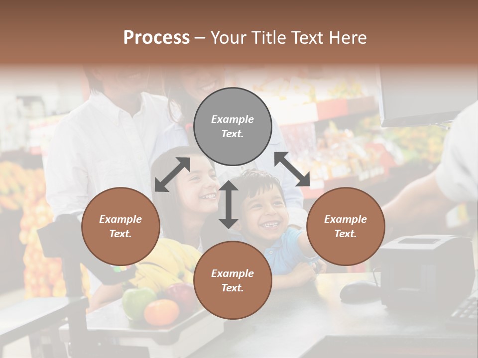 A Group Of People Standing Around A Cash Register PowerPoint Template