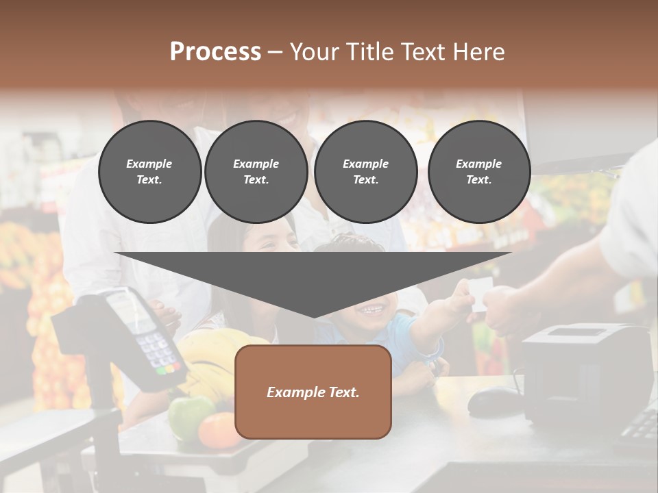 A Group Of People Standing Around A Cash Register PowerPoint Template