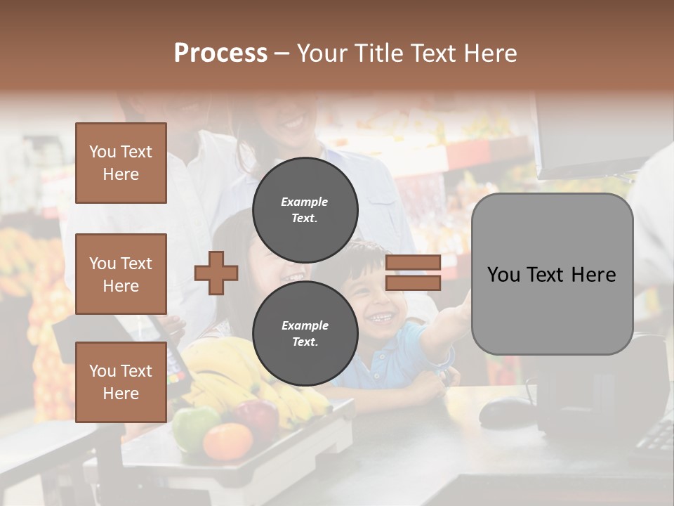 A Group Of People Standing Around A Cash Register PowerPoint Template