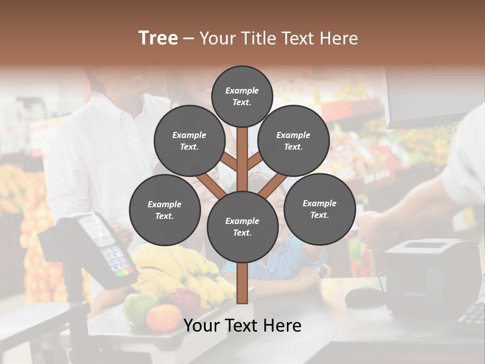 A Group Of People Standing Around A Cash Register PowerPoint Template