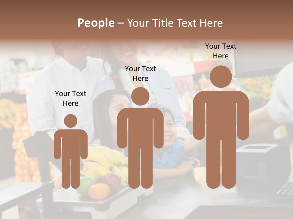 A Group Of People Standing Around A Cash Register PowerPoint Template