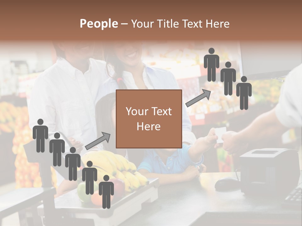 A Group Of People Standing Around A Cash Register PowerPoint Template