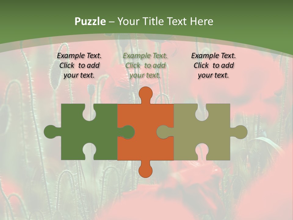 A Field Of Red Flowers With A Green Background PowerPoint Template