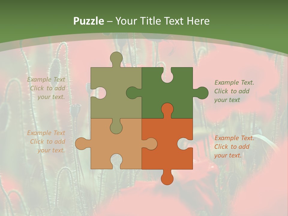 A Field Of Red Flowers With A Green Background PowerPoint Template