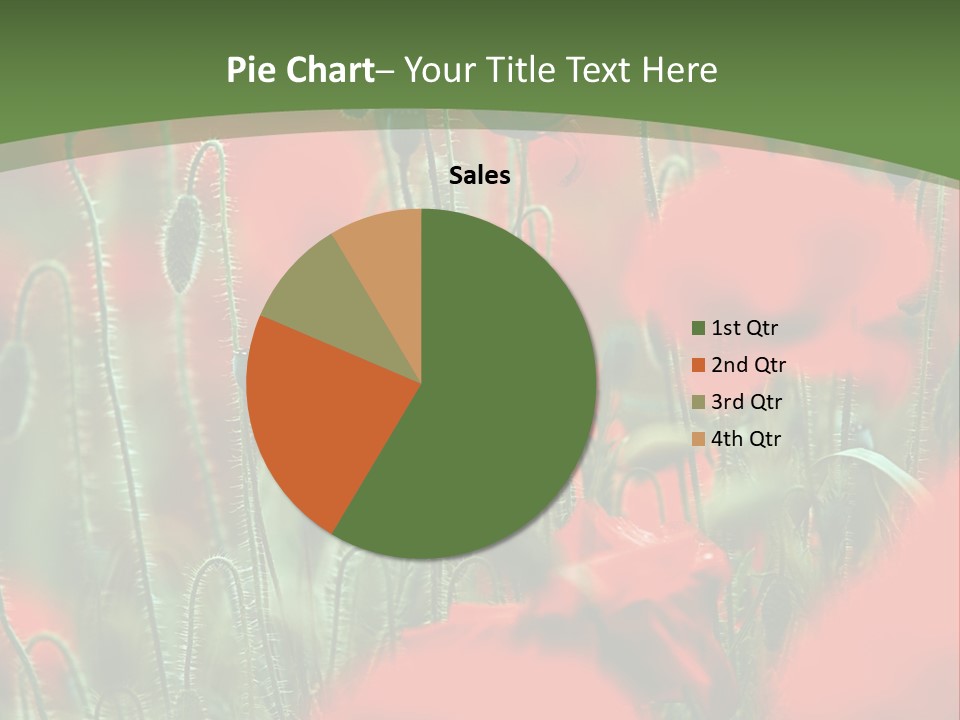 A Field Of Red Flowers With A Green Background PowerPoint Template