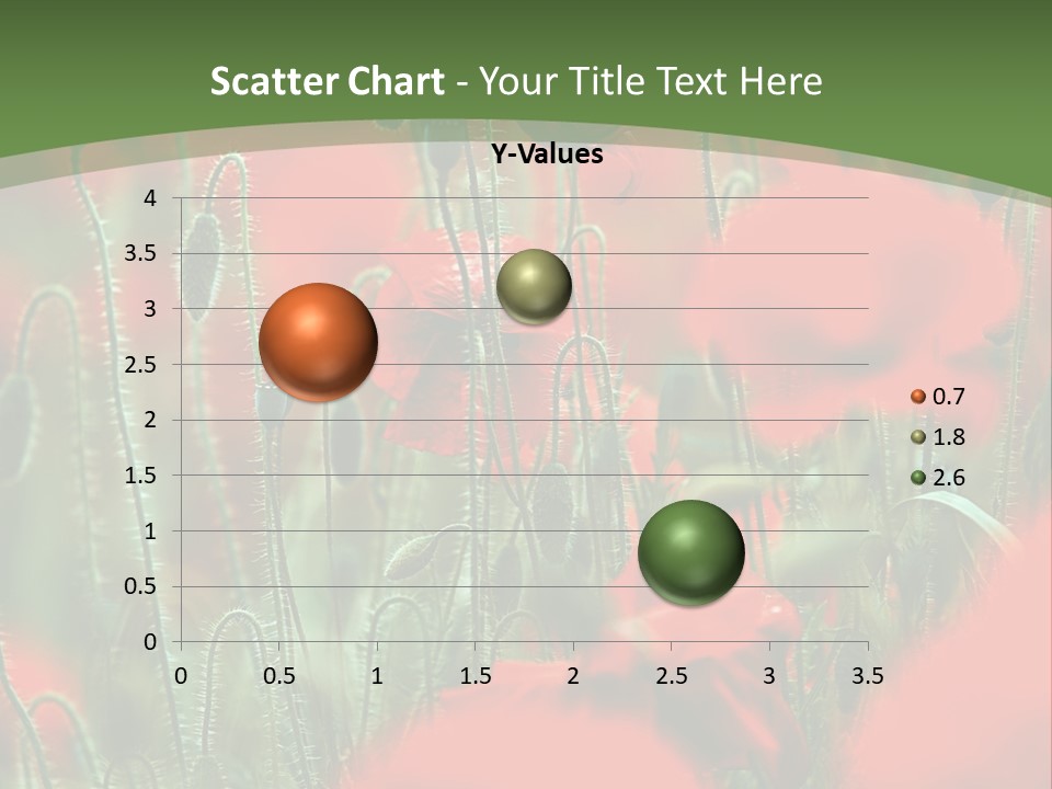 A Field Of Red Flowers With A Green Background PowerPoint Template