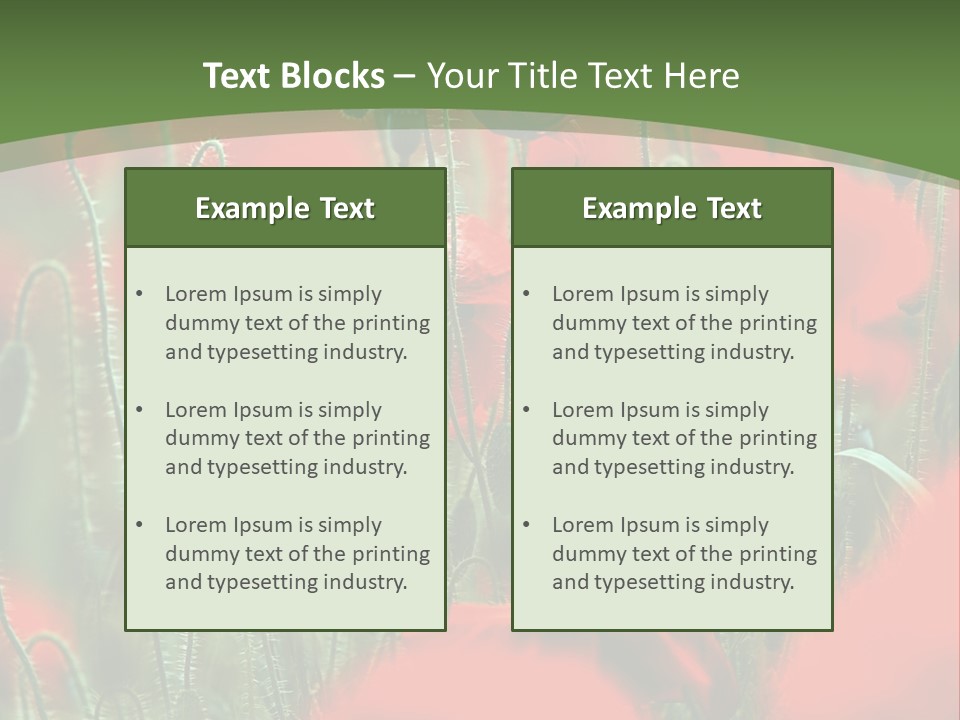 A Field Of Red Flowers With A Green Background PowerPoint Template