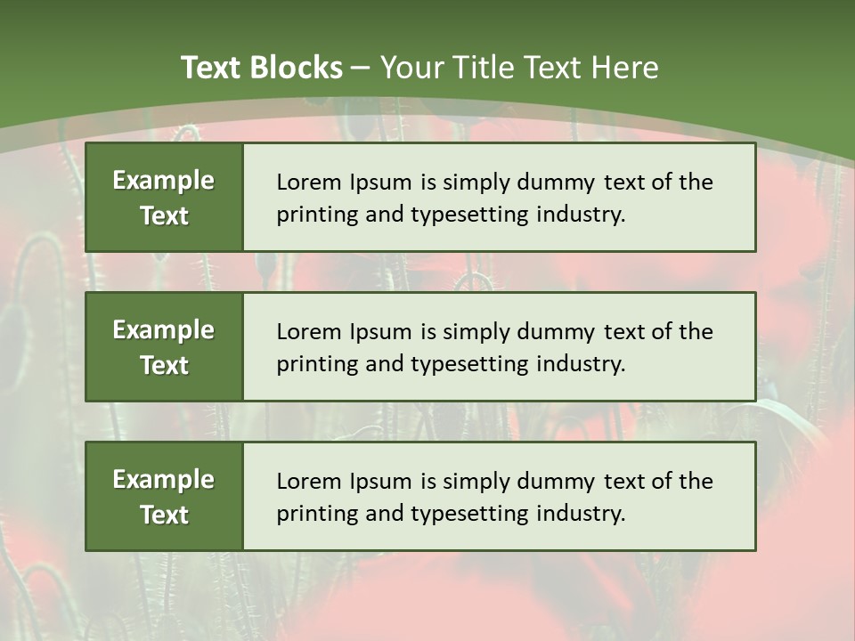 A Field Of Red Flowers With A Green Background PowerPoint Template