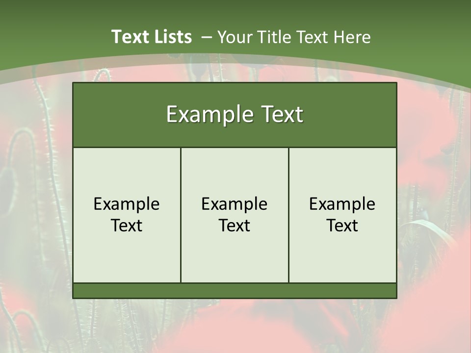 A Field Of Red Flowers With A Green Background PowerPoint Template