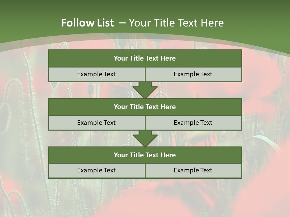 A Field Of Red Flowers With A Green Background PowerPoint Template