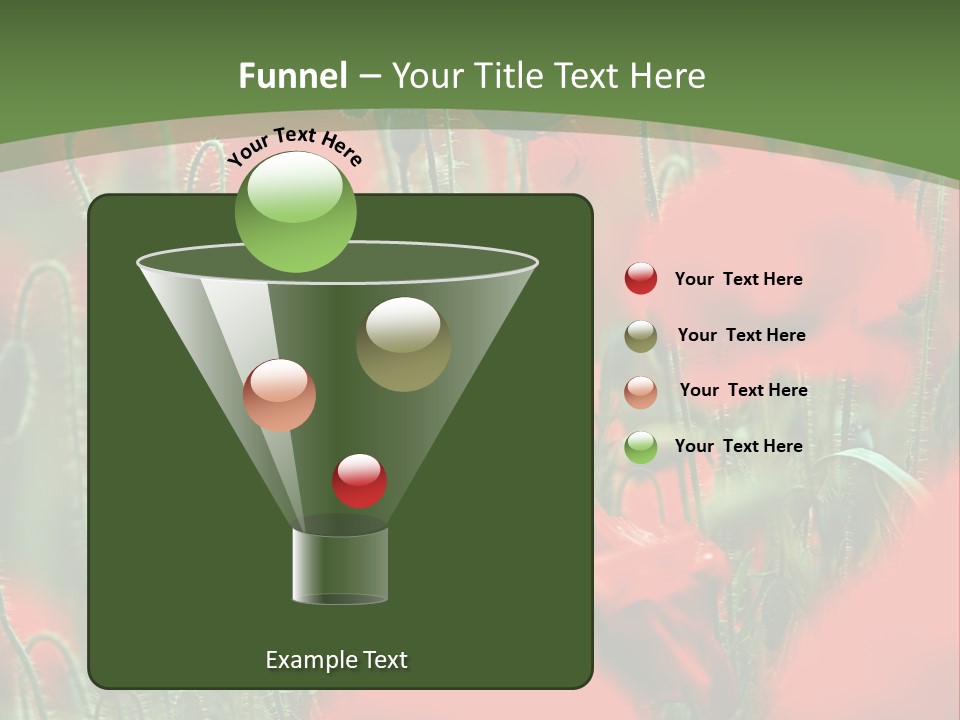 A Field Of Red Flowers With A Green Background PowerPoint Template