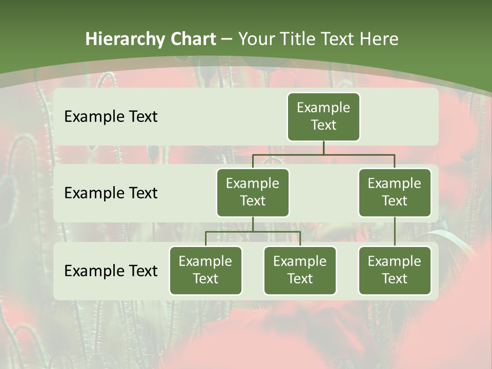 A Field Of Red Flowers With A Green Background PowerPoint Template