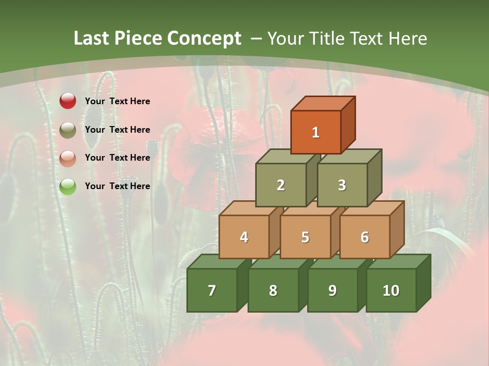 A Field Of Red Flowers With A Green Background PowerPoint Template