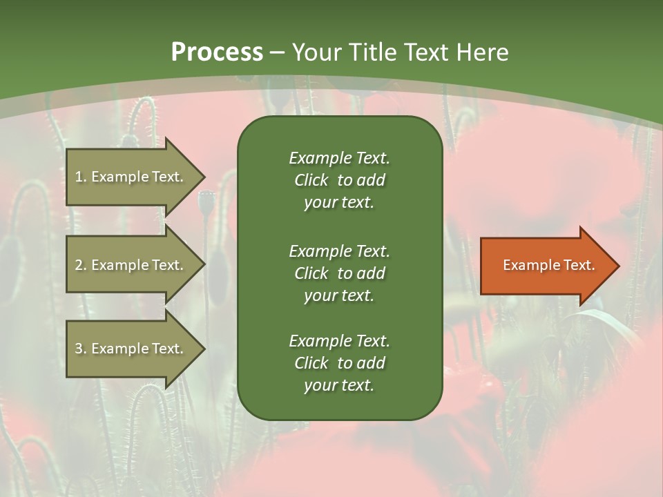 A Field Of Red Flowers With A Green Background PowerPoint Template