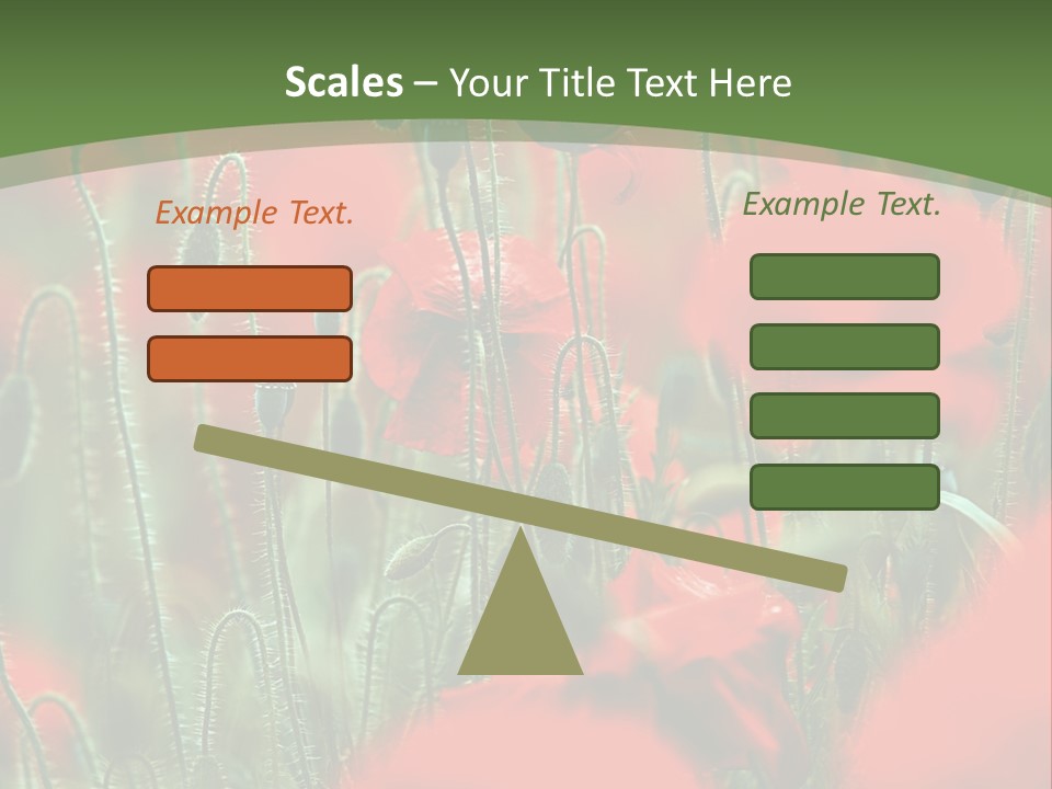 A Field Of Red Flowers With A Green Background PowerPoint Template
