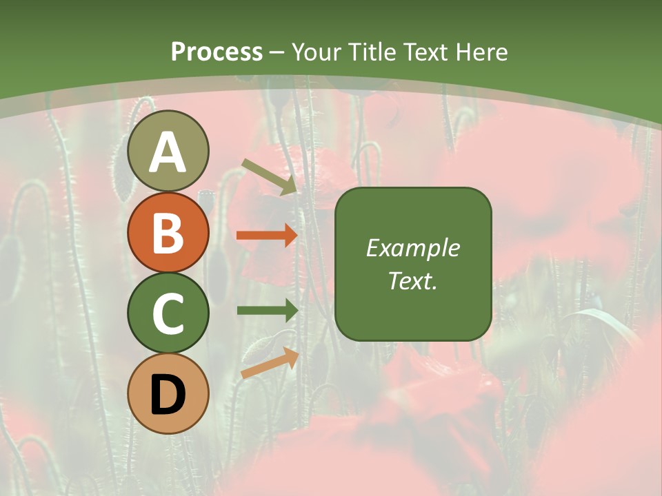 A Field Of Red Flowers With A Green Background PowerPoint Template