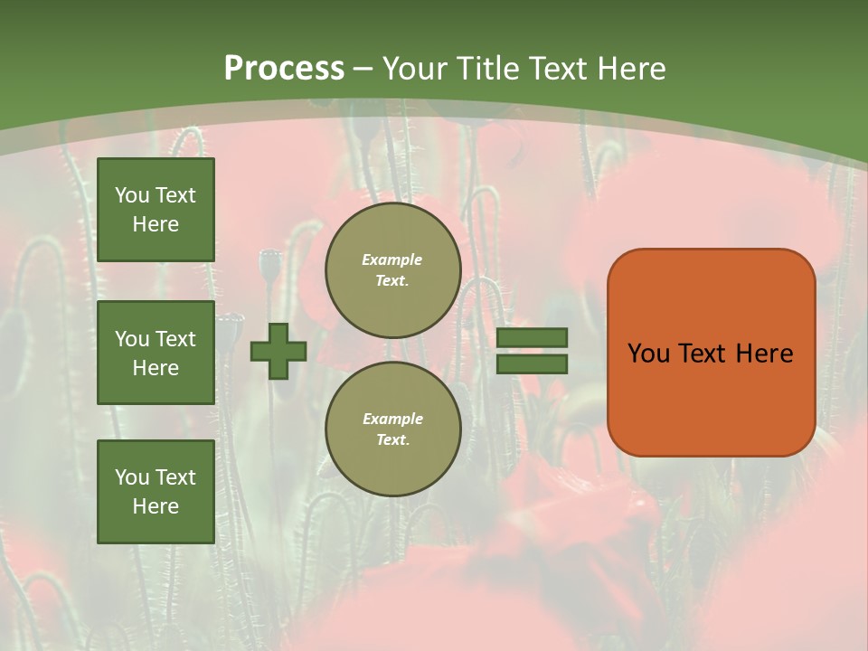 A Field Of Red Flowers With A Green Background PowerPoint Template