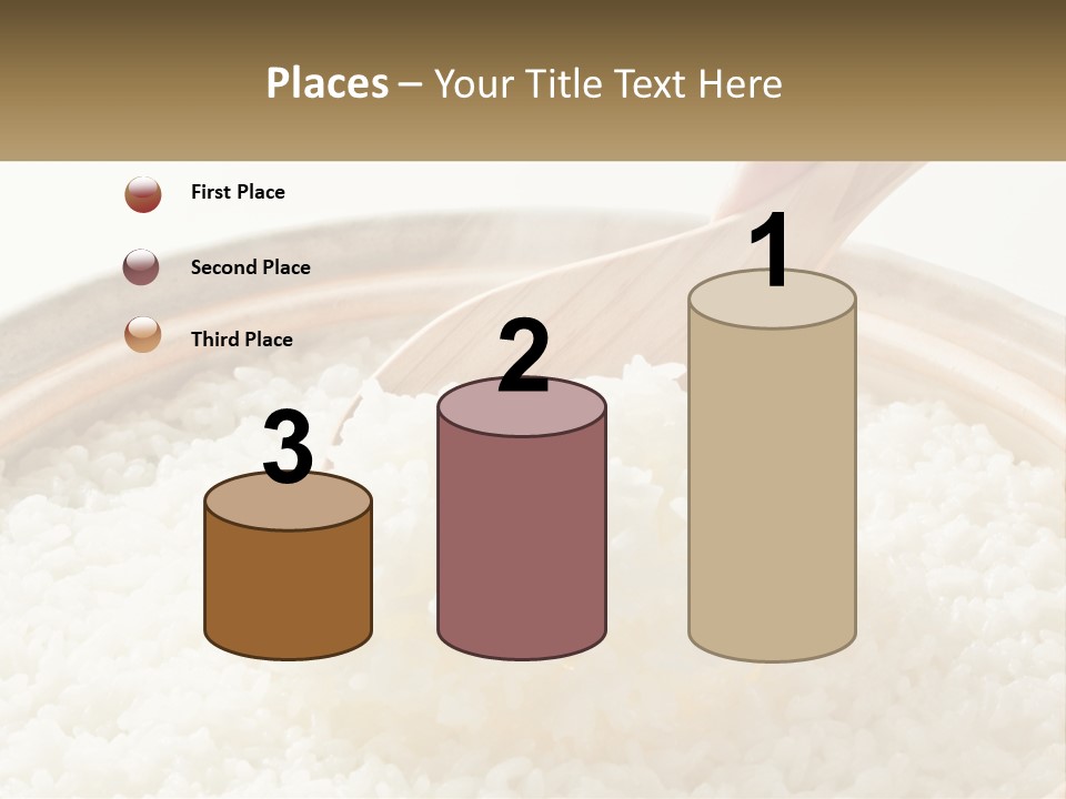 A Person Scooping Rice Out Of A Wooden Bowl PowerPoint Template