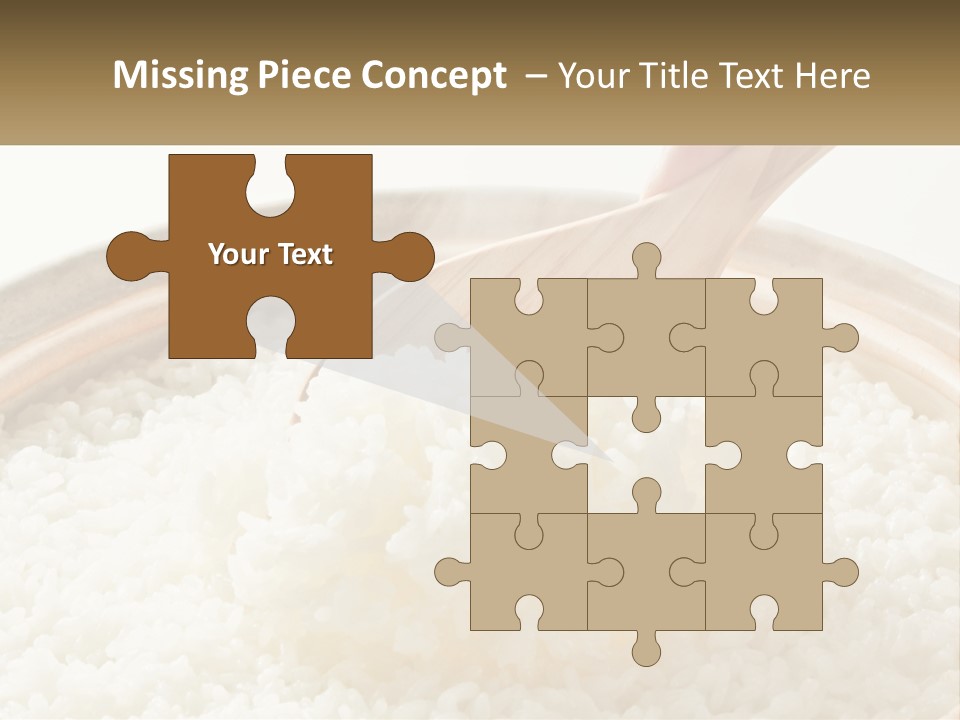 A Person Scooping Rice Out Of A Wooden Bowl PowerPoint Template