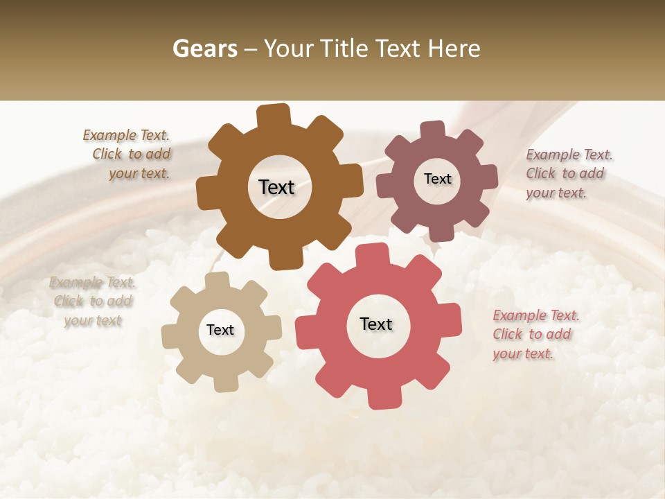 A Person Scooping Rice Out Of A Wooden Bowl PowerPoint Template