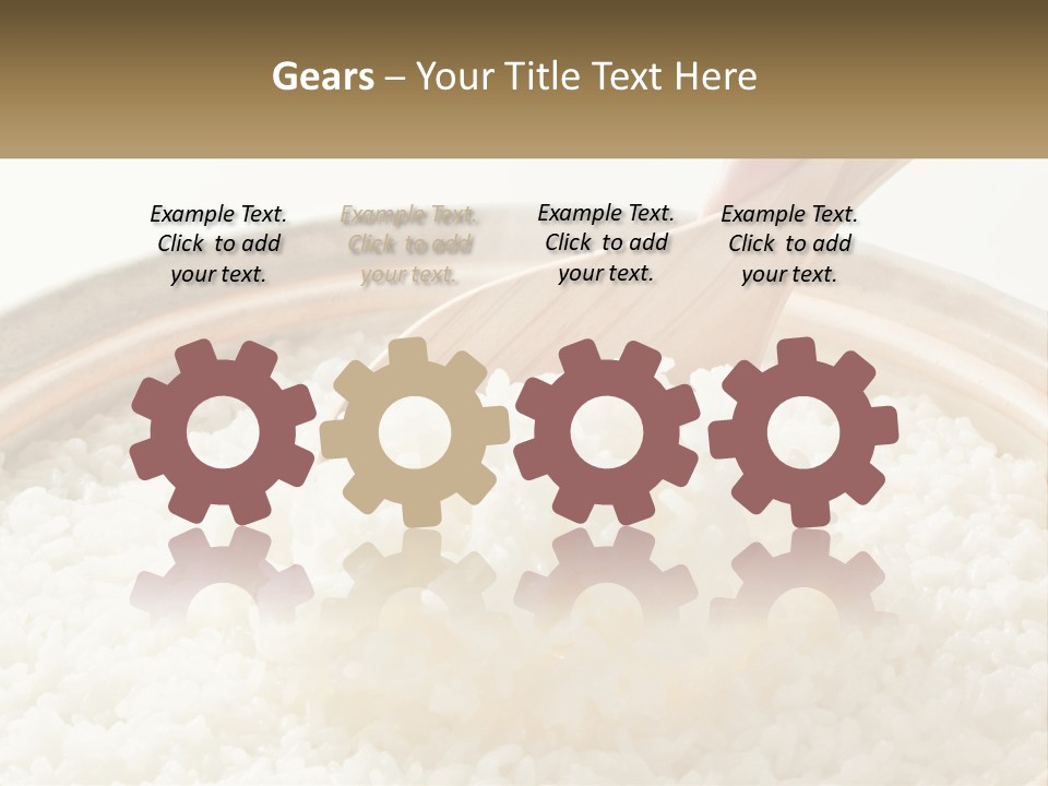 A Person Scooping Rice Out Of A Wooden Bowl PowerPoint Template