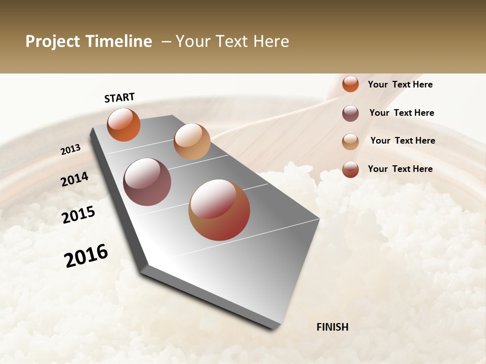 A Person Scooping Rice Out Of A Wooden Bowl PowerPoint Template
