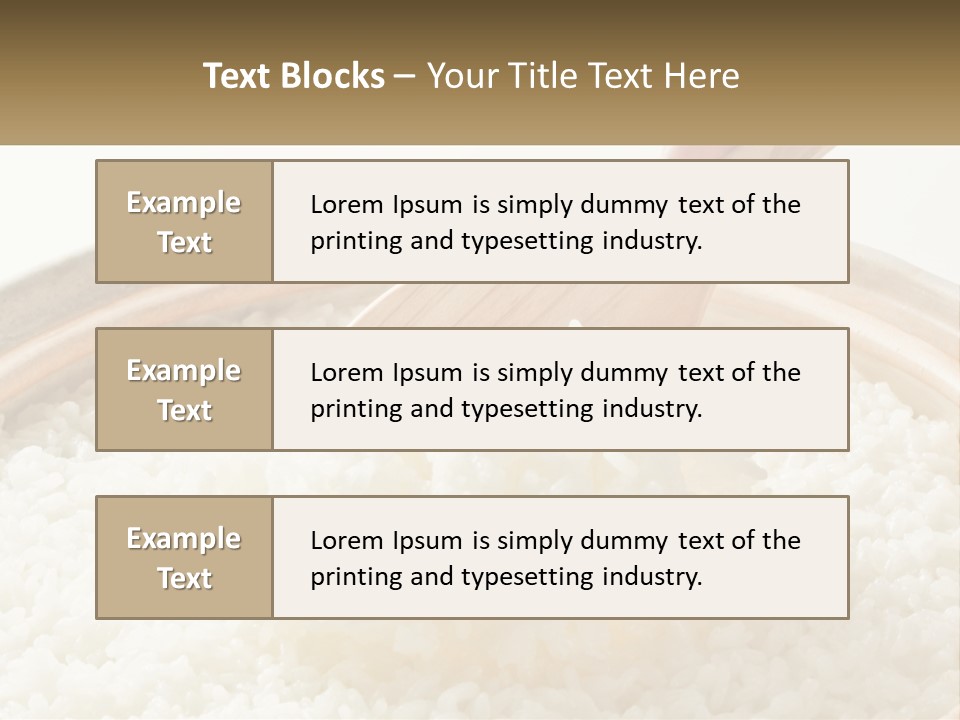 A Person Scooping Rice Out Of A Wooden Bowl PowerPoint Template