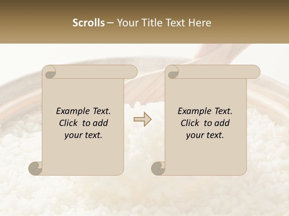 A Person Scooping Rice Out Of A Wooden Bowl PowerPoint Template