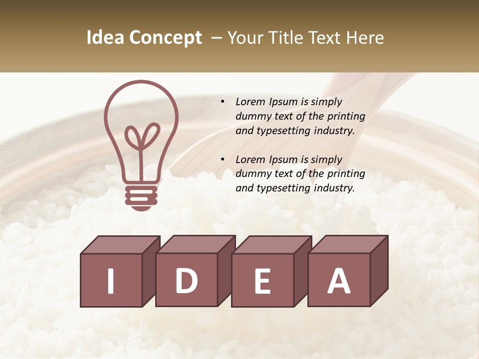 A Person Scooping Rice Out Of A Wooden Bowl PowerPoint Template