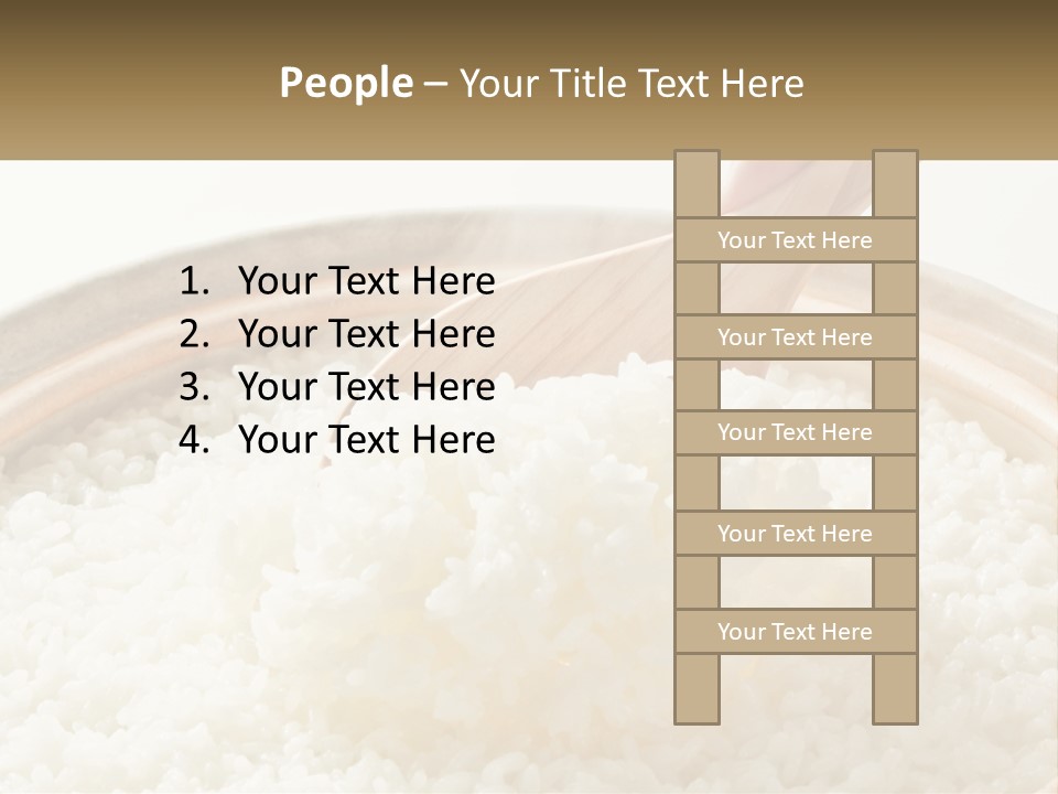 A Person Scooping Rice Out Of A Wooden Bowl PowerPoint Template