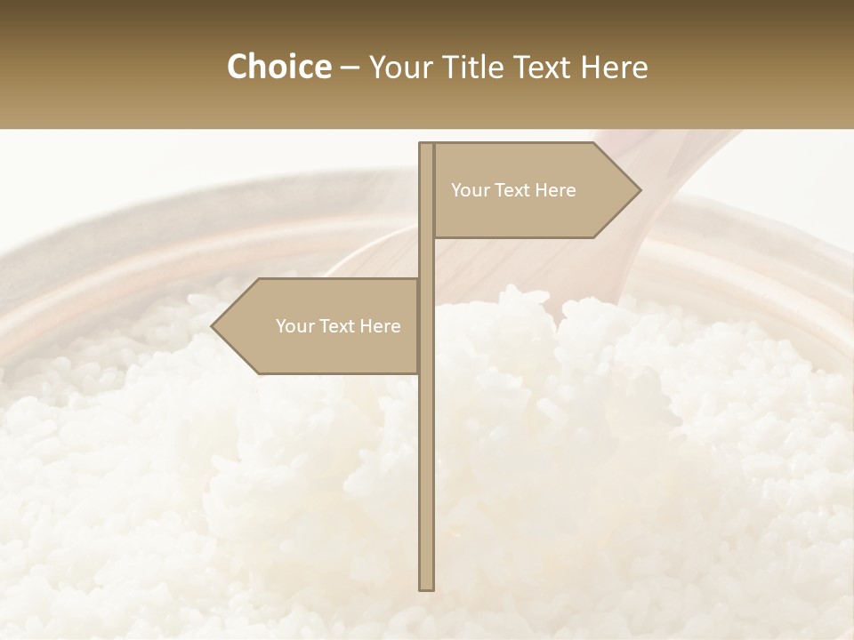 A Person Scooping Rice Out Of A Wooden Bowl PowerPoint Template