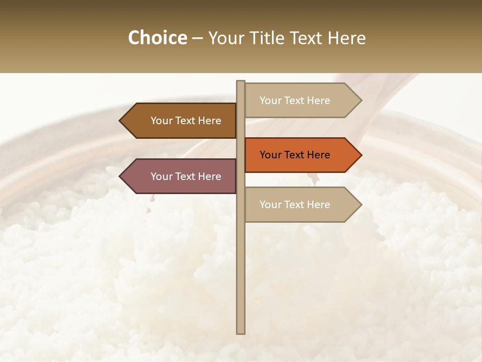 A Person Scooping Rice Out Of A Wooden Bowl PowerPoint Template